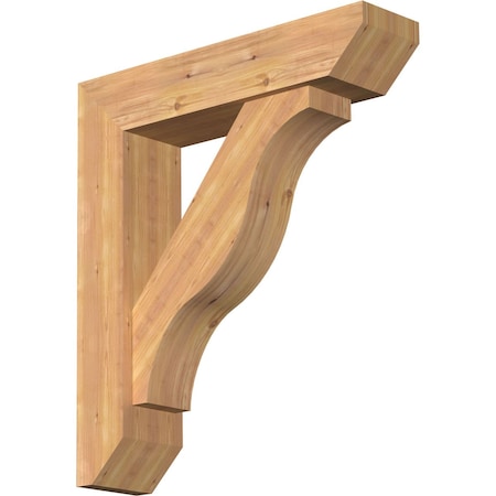 Ekena Millwork Funston Slat Smooth Bracket w/ Offset Brace, Western Red Cedar, 7 1/2"W x 32"D x 36"H BKT0806X32X36FST06SWR